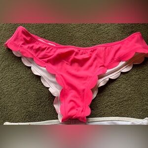 PINK Victoria's Secret Hot Pink Scallop Edge Bikini Bottom